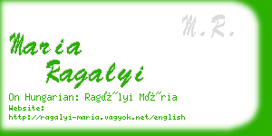 maria ragalyi business card